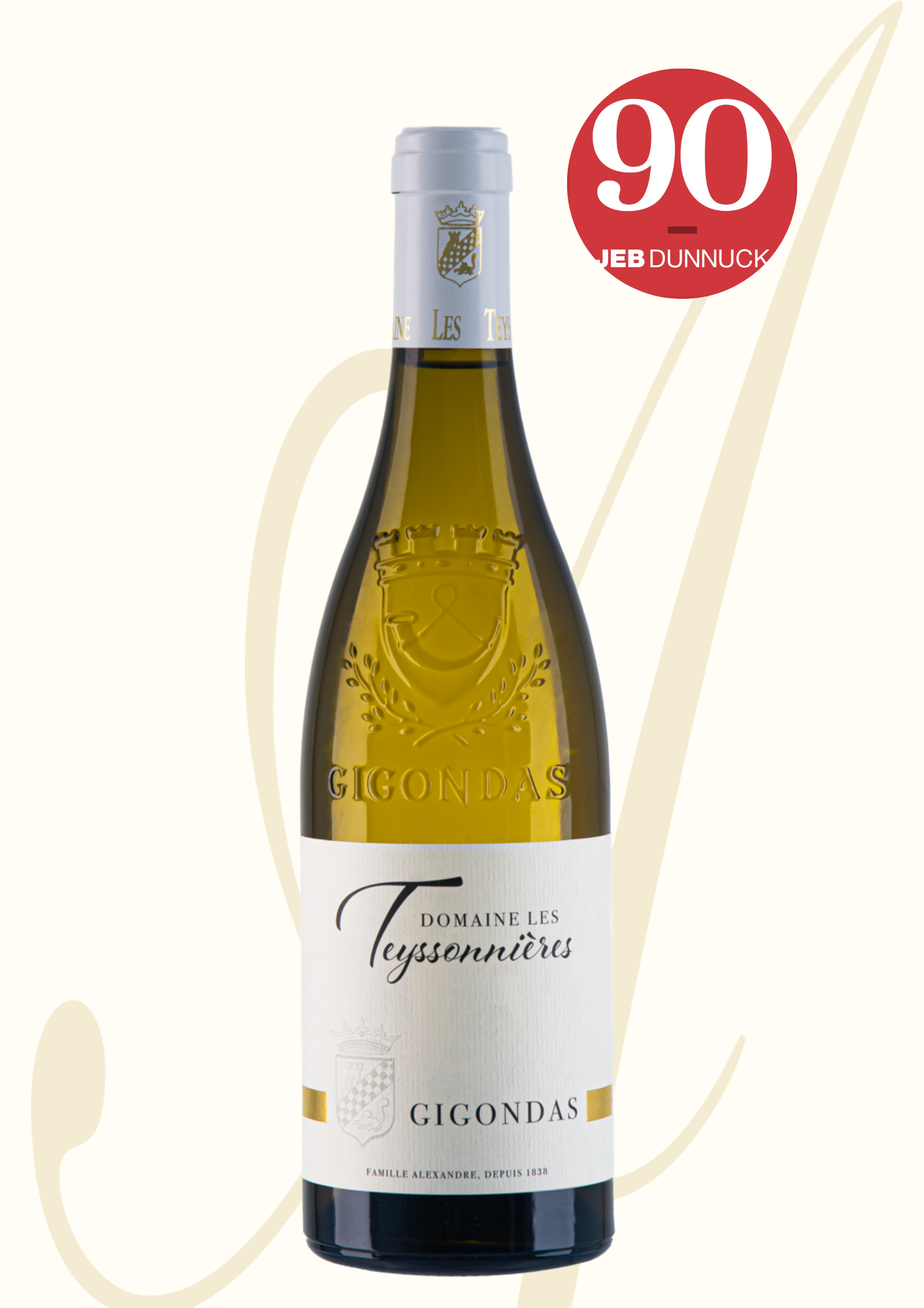 Bouteille Gigondas Blanc 2024 - Domaine les Teyssonni&egrave;res, not&eacute;e 90/100 par Jeb Dunnuck.